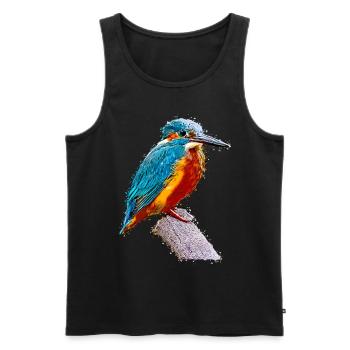 Colibri Oiseau Animal Art Aquarelle Dessin Animé Coloré - Débardeur bio Premium Homme - noir - Devant - Michal (187cm)