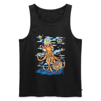Marine Scene - Men's Premium Organic Tank Top - black - Front - AI Model Male 178 light (178cm)