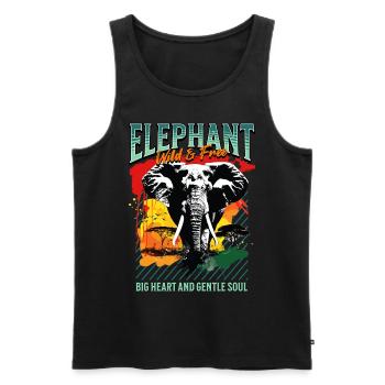 Éléphant Afrique Safari Nature sauvage Aquarelle Art - Débardeur bio Premium Homme - noir - Devant - Michal (187cm)