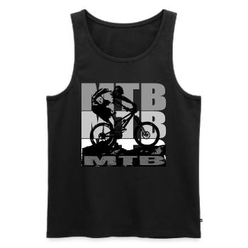 Vélo VTT - Débardeur bio Premium Homme - noir - Devant - Michal (187cm)