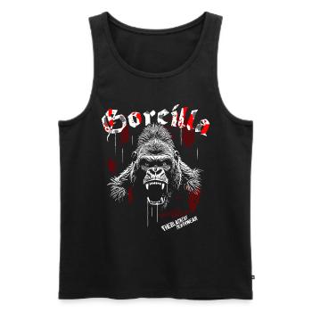 Goreilla - TheBlackCat - Männer Premium Bio Tank Top - Schwarz - Vorne - AI Model Male 178 light (178cm)