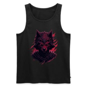 Wolf Evil Ninja Dark Fox - Men's Premium Organic Tank Top - black - Front - AI Model Male 178 light (178cm)