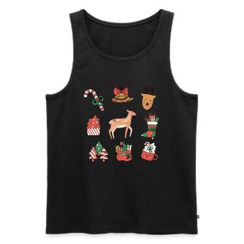 Happy Christmas Wishing you joy and peace this sea - Men's Premium Organic Tank Top - black - Front - Michal (187cm)