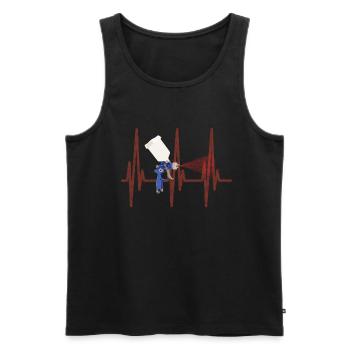 Lackierer Hartbeat - Männer Premium Bio Tank Top - Schwarz - Vorne - AI Model Male 178 light (178cm)