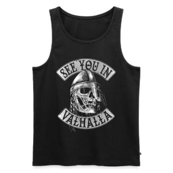 See You In Valhalla - Débardeur bio Premium Homme - noir - Devant - Michal (187cm)