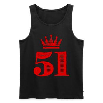 51 Zahl Krone - Männer Premium Bio Tank Top - Schwarz - Vorne - Michal (187cm)