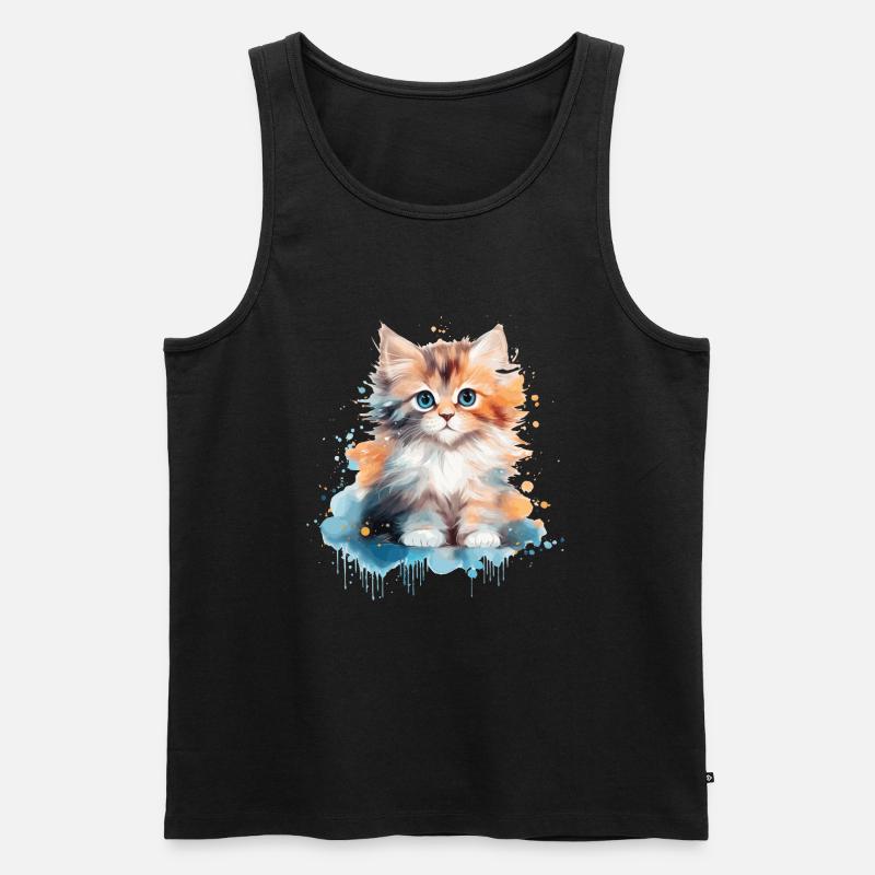 Kätzchen - Männer Premium Bio Tank Top - Schwarz