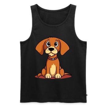 Cute dog design for dog owners - Men's Premium Organic Tank Top - black - Front - AI Model Male 178 light (178cm)