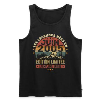 Born In June 2005 Vintage June 2005 Birthday - Men's Premium Organic Tank Top - black - Front - Michal (187cm)