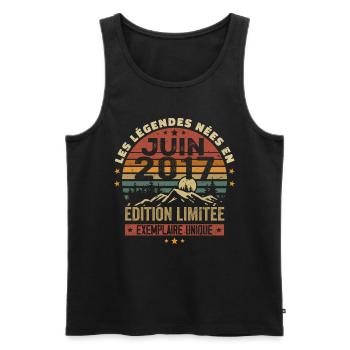 Born In June 2017 Vintage June 2017 Birthday - Men's Premium Organic Tank Top - black - Front - Michal (187cm)
