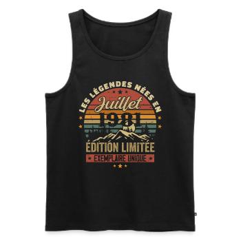 Juli 1981 Vintage Jubiläum 1981 Juli - Männer Premium Bio Tank Top - Schwarz - Vorne - Michal (187cm)