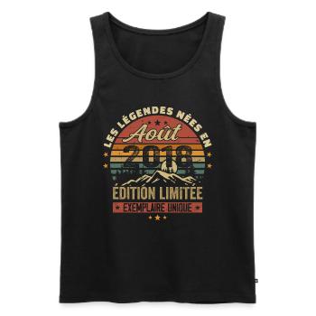 August 2018 Geburtstagsgeschenk August 2018 August - Männer Premium Bio Tank Top - Schwarz - Vorne - Michal (187cm)