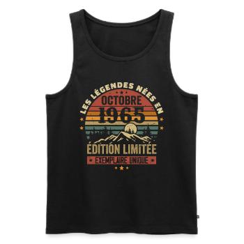 Born in October 1965 | Awesome since October 1965 - Men's Premium Organic Tank Top - black - Front - Michal (187cm)