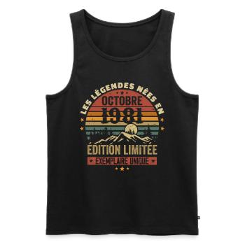 Geboren im Oktober 1981 | Genial seit Oktober 1981 - Männer Premium Bio Tank Top - Schwarz - Vorne - Michal (187cm)