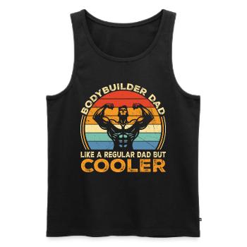 Bodybuilder Papa wie normaler Papa, aber cooler | Papa - Männer Premium Bio Tank Top - Schwarz - Vorne - AI Model Male 178 light (178cm)