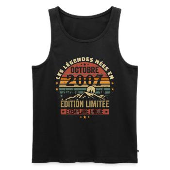 Born in October 2007 | Awesome since October 2007 - Men's Premium Organic Tank Top - black - Front - Michal (187cm)