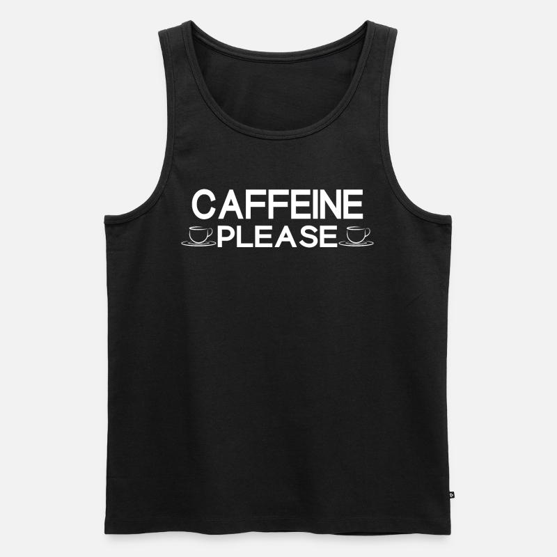Koffein Bitte - Männer Premium Bio Tank Top - Schwarz