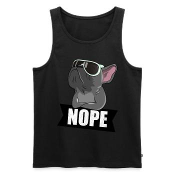 Bouledogue français: NOPE - Débardeur bio Premium Homme - noir - Devant - Michal (187cm)