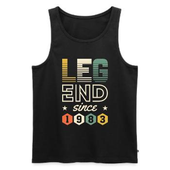 Legend since 1983 - Men's Premium Organic Tank Top - black - Front - Michal (187cm)