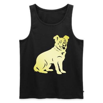 Corgi Hund Silhouette - Männer Premium Bio Tank Top - Schwarz - Vorne - Michal (187cm)