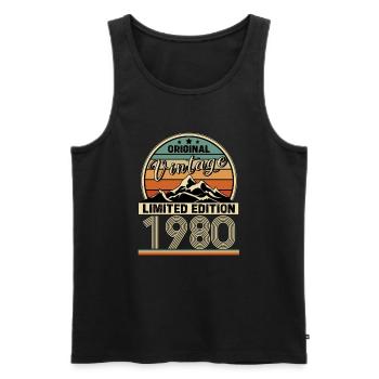 1980 vintage - Débardeur bio Premium Homme - noir - Devant - Michal (187cm)