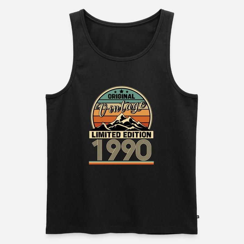 1990 - Männer Premium Bio Tank Top - Schwarz