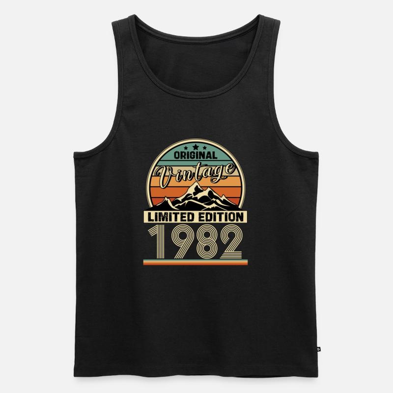 1982 - Männer Premium Bio Tank Top - Schwarz