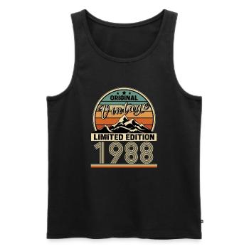 1988 - Männer Premium Bio Tank Top - Schwarz - Vorne - Michal (187cm)