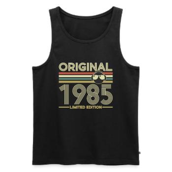 1985 - Männer Premium Bio Tank Top - Schwarz - Vorne - Michal (187cm)