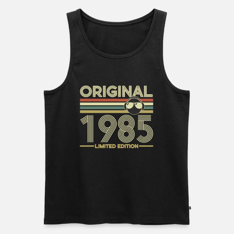 1985 - Männer Premium Bio Tank Top - Schwarz