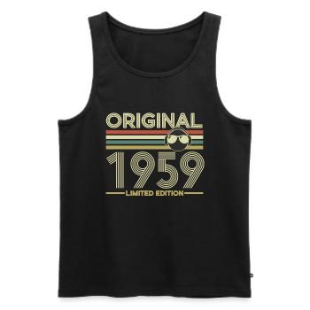 1959 - Men's Premium Organic Tank Top - black - Front - AI Model Male 178 light (178cm)
