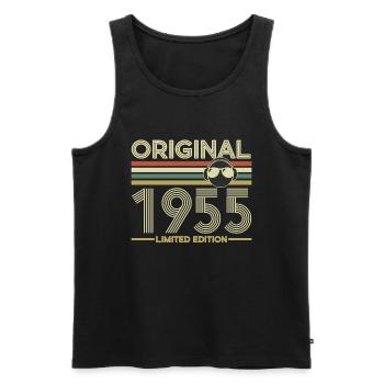 1955 - Men's Premium Organic Tank Top - black - Front - AI Model Male 178 light (178cm)