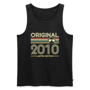 2010 - Männer Premium Bio Tank Top - Schwarz - Vorne - AI Model Male 178 light (178cm)