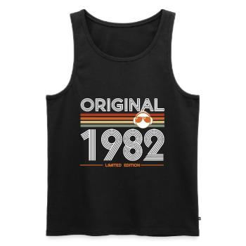 1982 - Men's Premium Organic Tank Top - black - Front - Michal (187cm)