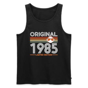 1985 - Männer Premium Bio Tank Top - Schwarz - Vorne - Michal (187cm)