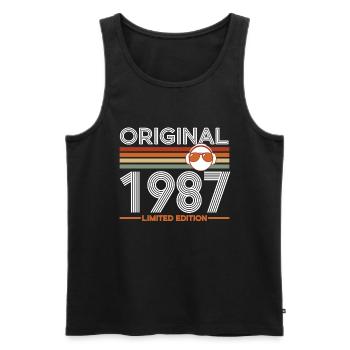 1987 - Männer Premium Bio Tank Top - Schwarz - Vorne - Michal (187cm)