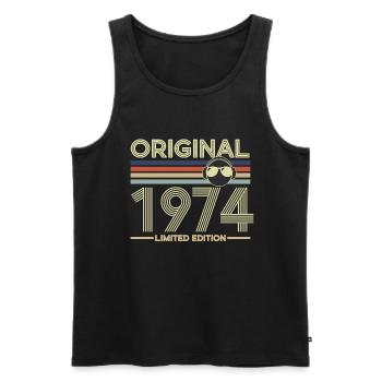 1974 - Men's Premium Organic Tank Top - black - Front - Michal (187cm)