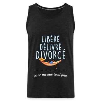 Libéré Délivré Divorcé Fini Le Mariage homme - Débardeur bio Premium Homme - charbon - Devant - Alexander (188cm)