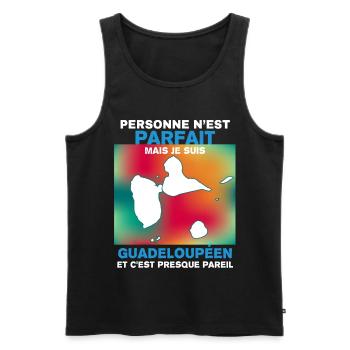 Guadeloupe Citation Humour Pour Homme Guadeloupéen - Débardeur bio Premium Homme - noir - Devant - Michal (187cm)