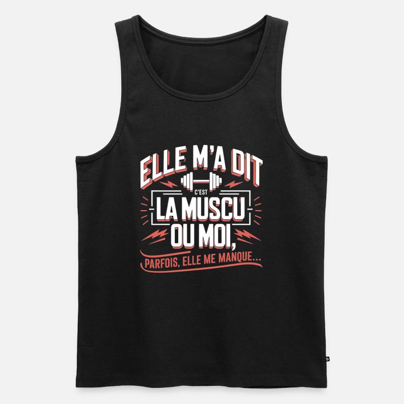 Bodybuilding oder ich - Männer Premium Bio Tank Top - Schwarz