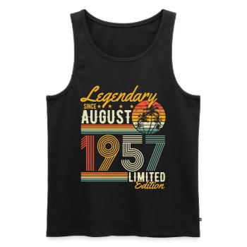 August 1957 Jahrgang Vintage Retro Geburtstag - Männer Premium Bio Tank Top - Schwarz - Vorne - Michal (187cm)