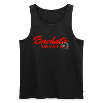 Bachata - Men's Premium Organic Tank Top - black - Front - AI Model Male 178 light (178cm)
