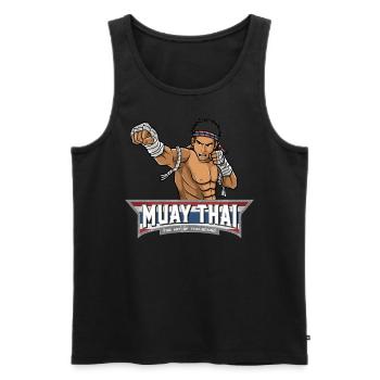 Muay Thai Thai Boxe MMA Arts Martiaux - Débardeur bio Premium Homme - noir - Devant - Michal (187cm)