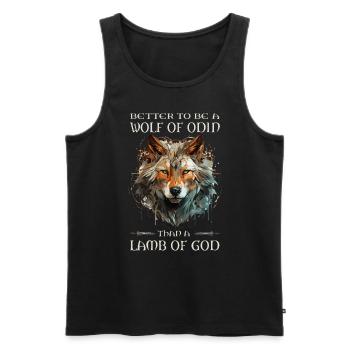 Wikinger, Odin, Besser ein Wolf von Odin - Männer Premium Bio Tank Top - Schwarz - Vorne - AI Model Male 178 light (178cm)