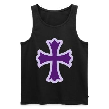 cross - Men's Premium Organic Tank Top - black - Front - AI Model Male 178 light (178cm)