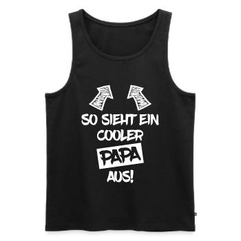 So sieht ein cooler Papa aus - Männer Premium Bio Tank Top - Schwarz - Vorne - AI Model Male 178 light (178cm)