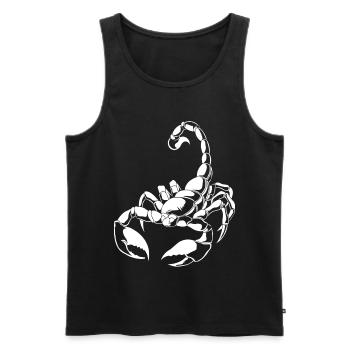 Signe du zodiaque Scorpion - Débardeur bio Premium Homme - noir - Devant - AI Model Male 178 light (178cm)