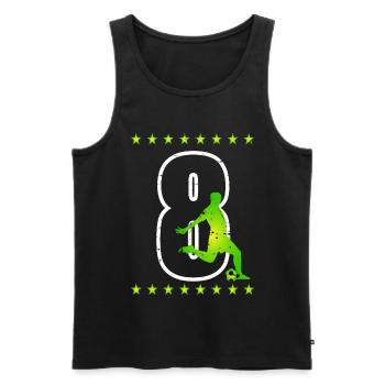 Fußball Trikotnummer 08 - Männer Premium Bio Tank Top - Schwarz - Vorne - AI Model Male 178 light (178cm)