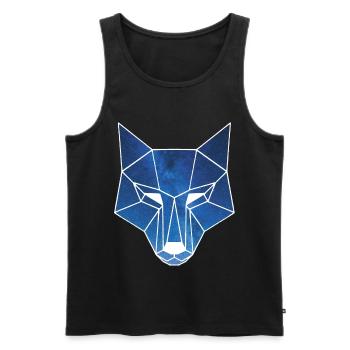 Weißer Wolf und Sternenhimmel - Männer Premium Bio Tank Top - Schwarz - Vorne - AI Model Male 178 light (178cm)