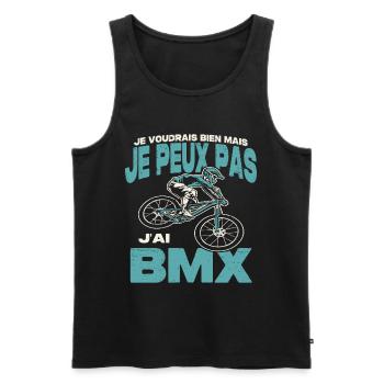Je peux pas j'ai BMX. - Débardeur bio Premium Homme - noir - Devant - Michal (187cm)